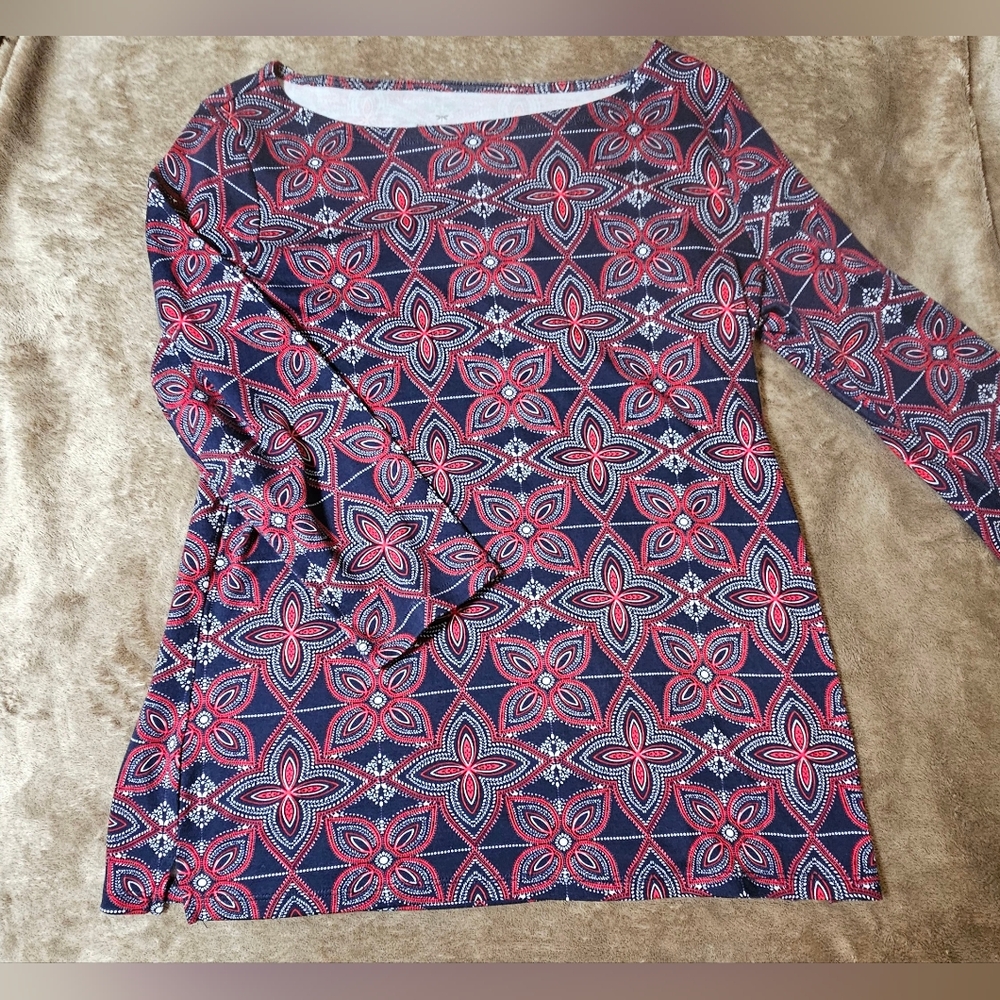 Talbots Multicolor Crew Neck Long Sleeve